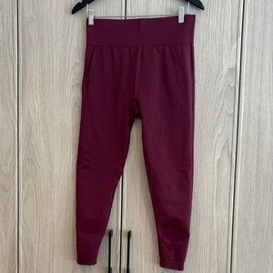 Knix High-Waist Burgundy Active Leggings